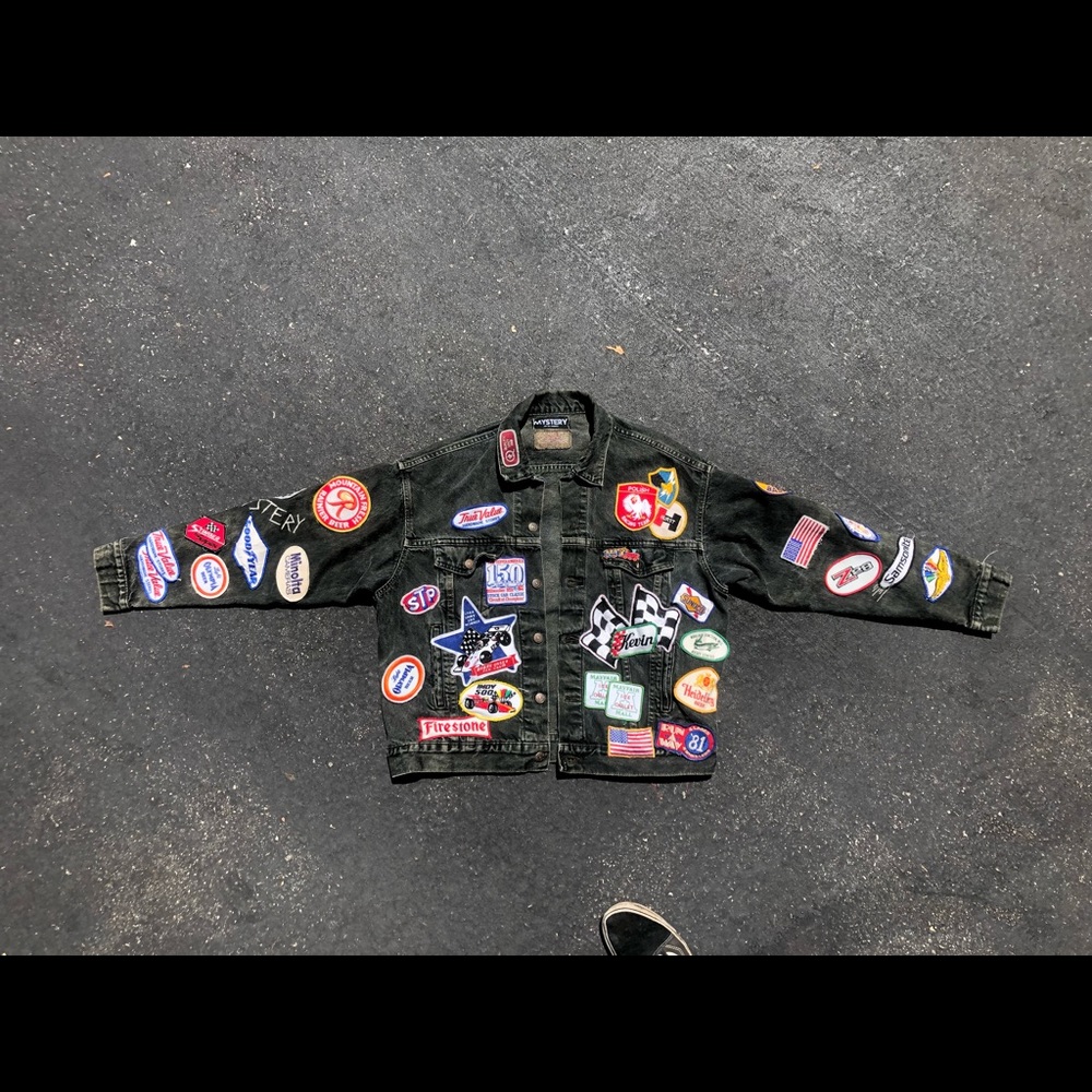 Automotive patch denim jacket